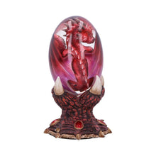 Load image into Gallery viewer, Fire Baby Dragon Egg Figurine - Fantasy Resin Statue Mystical Home Decor 12cm