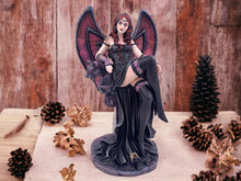 Load image into Gallery viewer, Enchanting Gothic Fairy and Gargoyle Companion Statue - Handcrafted Dark Fantasy Resin Sculpture - Mystical Home Decor-OsirisTradingUK