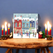 Load image into Gallery viewer, Christmas Shopping Ceramic Art Tile by K.T. Bentley - 20x20 cm - Ready to Hang - Perfect Gift