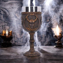 Laden Sie das Bild in den Galerie-Viewer, Viking Norse Loki Goblet - Norse Mythology Resin Drinkware, Decorative Collectible Chalice, 15cm