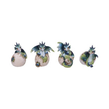 Load image into Gallery viewer, Set of 4 Hatching Dragonling Figurines Fantasy Baby Dragons in Eggs Set Ornaments