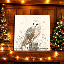 Load image into Gallery viewer, OSWALD Barn Owl Art Tile by Bree Merryn - Ceramic Wall Decor 20x20 cm Ready to Hang - Perfect Gift