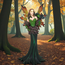 Load image into Gallery viewer, Autumn Forest Fairy an Dragon Figurine Mystical Ornament Fantasy Art Decor