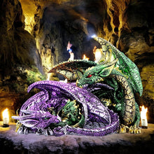 Load image into Gallery viewer, Dragon Family Mystical Statue Gothic Figurine Mythical Decor Fantasy Art Home Decor