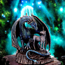 Load image into Gallery viewer, Lisa Parker Protector of Magick Dragon & Unicorn Figurine | 17.5cm Bronze Fantasy Decor Statue