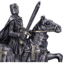 Load image into Gallery viewer, Medieval Templar Knight Horseback Figurine Gothic Crusader Historical Ornament
