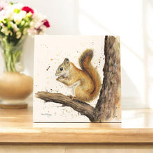 Load image into Gallery viewer, PIP & SQUEAK Red Squirrels Ceramic Art Tile by Bree Merryn - 20x20cm Wall Decor