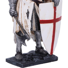 Load image into Gallery viewer, Templar Knight Figurine Medieval Sculpture with Shield and Axe Historical Statue Decor