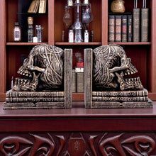 Load image into Gallery viewer, Celtic Skull Bookends Bronze Finish Decorative Shelf Decor Gothic Horror Ornaments
