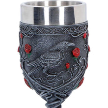 Load image into Gallery viewer, Raven Goblet Gothic Chalice Cup with Stainless Steel Insert Dark Romantic Decor