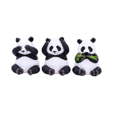 Laden Sie das Bild in den Galerie-Viewer, 3 Wise Panda Figurines Animal Sculptures See No Hear No Speak No Evil Ornament