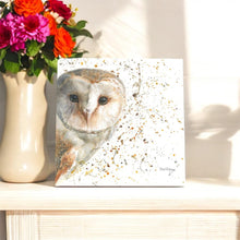 Load image into Gallery viewer, OLIVE OWL Ceramic Art Tile by Bree Merryn 20x20cm - Ready to Hang Wall Art with Gift Box