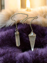 Load image into Gallery viewer, Double Ended Crystal Dowsing Pendulum 35cm Long – Clear Quartz Divination Tool for Spiritual Healing, Energy Work & Chakra Balancing"