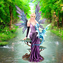 Load image into Gallery viewer, Majestic spring Fairy & Dragon Gothic Statue Fantasy Art Figurine Mythical Sculpture