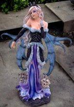 Load image into Gallery viewer, Mystic Winter Fairy with Snow Foxes Figurine, Enchanted Forest Sorceress, Fantasy Home Decor, Mystical Faerie Statue, Enthralling Sculpture-OsirisTradingUK