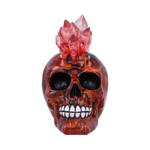 Laden Sie das Bild in den Galerie-Viewer, Red Crystal LED Skull with Mohawk Gothic Punk Statue Horror Fantasy Figurine Art