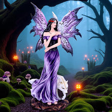 Laden Sie das Bild in den Galerie-Viewer, Gothic Fairy Guardian Wolf & Owl Figurine Enchanted Fantasy woodland Ornament