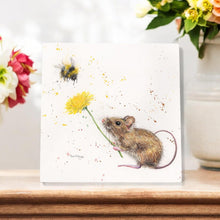 Load image into Gallery viewer, BASHFUL AND BUMBLE Ceramic Art Tile by Bree Merryn 20x20 cm - Wall Hanging Decor Gift in Box