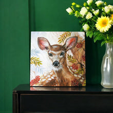 Load image into Gallery viewer, THE GLADES Deer Ceramic Art Tile by Judith Yates 20x20cm - Handcrafted & Ready to Hang