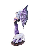 Laden Sie das Bild in den Galerie-Viewer, Gothic Fairy Guardian Wolf & Owl Figurine Enchanted Fantasy woodland Ornament