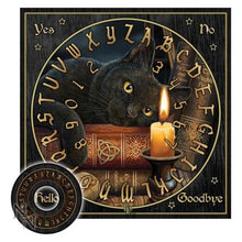 Load image into Gallery viewer, Witching Hour Spirit Board - MDF Gothic Black Cat Ouija Board Decor, Mystic Divination