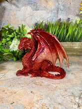 Load image into Gallery viewer, Mystical Red Dragon | Resin Figurine | 19x17cm | Enchanting Fantasy Ornament | Mythical Home Decor-OsirisTradingUK