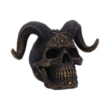 Laden Sie das Bild in den Galerie-Viewer, Diabolus Horned Skull Figurine Gothic Demon Skull Ornament Halloween Horror Statue