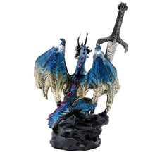 Load image into Gallery viewer, Mystical Dragon Figurine with Sword - Fantasy Letter Opener Collectible Statue