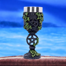 Load image into Gallery viewer, Wiccan Ivy Goblet with Pentagram Symbol 19.5cm - Gothic Pagan Chalice Gift