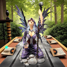 Laden Sie das Bild in den Galerie-Viewer, Fantasy Fairy with Staff and Orb Figurine Gothic Witch Angel Ornament Mythical Decor