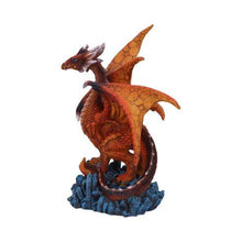 Load image into Gallery viewer, Gothic Orange Dragon Figurine - "Ember Guard" by Nemesis Now 18.5cm