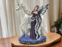 Load image into Gallery viewer, Enchanted Realm Elegance Statue - Resplendent Fairy and Unicorn Duo, Graceful Fantasy Resin Sculpture, Home Accent Piece-OsirisTradingUK