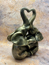 Load image into Gallery viewer, Love Entwined Elephants Statue, 24cm – Heart-Shaped Resin Elephant Couple for Romantic Home Decor