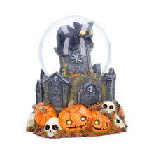 Load image into Gallery viewer, Halloween Black Cat Snow Globe Pumpkin Graveyard Skull Gothic Ornament