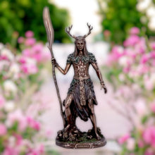 Laden Sie das Bild in den Galerie-Viewer, Cernunnos The Horned God Statue 26 cm - Bronze Pagan Decor, Nature Spirit Figurine