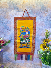 Load image into Gallery viewer, Tibetan Four Dignities Embroidered Banner, Brocade Silk & Polyester Wall Hanging, Traditional Spiritual Decor, 31x68cm-OsirisTradingUK