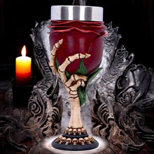 Laden Sie das Bild in den Galerie-Viewer, Gothic Rose Goblet Skeleton Hand Chalice Dark Fantasy Wine Cup Horror Skull