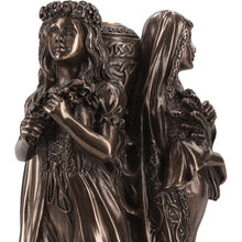 Load image into Gallery viewer, Celtic Triple Goddess Statue Incense Burner Pagan Altar Decor Smoke Cone Holder