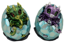 Load image into Gallery viewer, Dragon Hatchling Coin Banks 12cm - Mythical Baby Dragons in Crystal Egg Piggy Banks