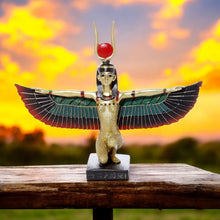 Load image into Gallery viewer, Winged Isis Goddess Sculpture Egyptian Mythology Statue 25cm Gold Finish Figurine