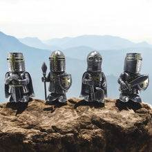 Load image into Gallery viewer, Medieval Templar Knight Figures – 4-Piece Set – Crusader Warrior Miniatures – Gothic Decor
