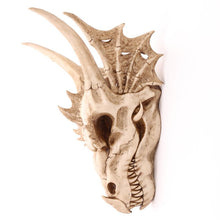 Laden Sie das Bild in den Galerie-Viewer, Large Dragon Skull Sculpture - Gothic Mythical Decor Resin Figurine