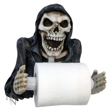 Laden Sie das Bild in den Galerie-Viewer, Gothic Skeleton Reaper Toilet Roll Holder Grim Bathroom Decor Unique Halloween Accessory