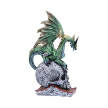 Laden Sie das Bild in den Galerie-Viewer, Gothic Dragon on Skull & Spell book Figurine Mythical Fantasy Ornament Art Decor