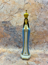 Load image into Gallery viewer, Our Lady of Fatima Resin Statue, Serene Virgin Mary Figurine with Crown, Spiritual Marian Devotion Decor, Catholic Icon for Peace and Prayer-OsirisTradingUK