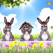 Laden Sie das Bild in den Galerie-Viewer, Farm Animal Wisdom Figurines Three Wise Donkeys Ornament Easter Statue Gift