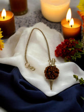 Load image into Gallery viewer, Rudraksha Dowsing Pendulum with Clasps - Natural Energy Healing Tool, 22cm Chain Length