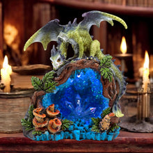 Load image into Gallery viewer, Dragon LED Crystal Cave Figurine - Color-Changing Fantasy Ornament Statue