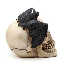 Laden Sie das Bild in den Galerie-Viewer, Dark Gothic Skull and Bat Ornament - Occult Halloween Decor