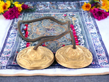 Load image into Gallery viewer, Dragon Engraved Tingsha Cymbals, 6cm Bronze Meditation Bells, Tibetan Tingsha with Leather Strap, Authentic Ritual Music Instruments-OsirisTradingUK
